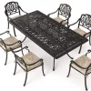Amalfi Garten-Essgruppe, bronze, Alu-Guss, 6 Diningsessel, 214x112cm Aluguss-Gartenmöbel|Garten-Essgruppen