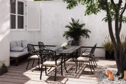 Amalfi Garten-Essgruppe, bronze, Alu-Guss, 6 Diningsessel, 214x112cm Aluguss-Gartenmöbel|Garten-Essgruppen