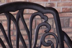 Hot Amalfi Garten-Essgruppe, bronze, Alu-Guss, Ø120cm, 4 Sessel inkl. Wendekissen Aluguss-Gartenmöbel|Garten-Essgruppen