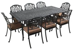 Best Amalfi Garten-Essgruppe, bronze, Alu-Guss, 8 Diningsessel Aluguss-Gartenmöbel|Garten-Essgruppen