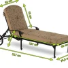 Outlet Amalfi Lounger, bronze, Alu-Guss, 217 x 76,5 x 49 cm, mit Rollen, verstellbare Rückenlehne Aluguss-Gartenmöbel|Gartenliegen