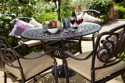Hot Amalfi Tisch, bronze, Alu-Guss, Ø120cm Gartentische|Aluguss-Gartenmöbel