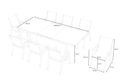 Discount Aruba Garten-Essgruppe, 8 Personen, ausziehbarer Tisch 180–240 cm, Aluminium/Teak FSC®-zertifiziert Garten-Essgruppen|Aluminium-Gartenmöbel