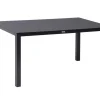 Clearance Aruba Garten-Essgruppe, xerix/anthrazit, Alu/Spraystone/Teak, 160x95 cm, 4 Klappstühle, Teak Armlehnen Garten-Essgruppen|Aluminium-Gartenmöbel