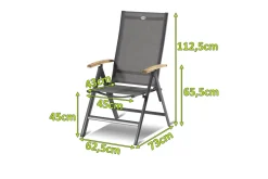 Clearance Aruba Klappstuhl, xerix/anthrazit, Alu/Textilene, Teakholz-Armlehnen Gartenstühle & Gartensessel