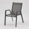 Discount Aruba Stapelsessel, xerix/anthrazit, Alu/Textilene, 75x55x88cm Gartenstühle & Gartensessel