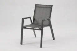 Discount Aruba Stapelsessel, xerix/anthrazit, Alu/Textilene, 75x55x88cm Gartenstühle & Gartensessel