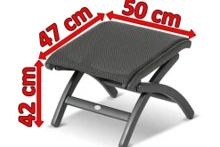 New Da Vinci Hocker, xerix/anthrazit, Alu/Textile, 50x47x42 cm Gartenstühle & Gartensessel