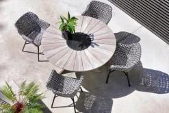Delphine Armlehnensessel, schwarz/weiß, Alu/Kunststoff Gartenstühle & Gartensessel
