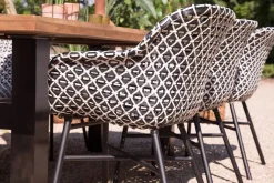 Delphine Armlehnensessel, schwarz/weiß, Alu/Kunststoff Gartenstühle & Gartensessel