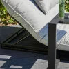 Sale Emma Loungeliege, schwarz/marmor, Alu/Sunbrella, 196x125x41 cm, Rückenlehne verstellbar Sunbrella-Gartenmöbel|Gartenliegen