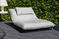 Sale Emma Loungeliege, schwarz/marmor, Alu/Sunbrella, 196x125x41 cm, Rückenlehne verstellbar Sunbrella-Gartenmöbel|Gartenliegen