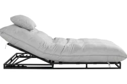 Sale Emma Loungeliege, schwarz/marmor, Alu/Sunbrella, 196x125x41 cm, Rückenlehne verstellbar Sunbrella-Gartenmöbel|Gartenliegen