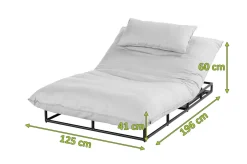 Sale Emma Loungeliege, schwarz/marmor, Alu/Sunbrella, 196x125x41 cm, Rückenlehne verstellbar Sunbrella-Gartenmöbel|Gartenliegen