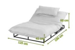 Sale Emma Loungeliege, schwarz/marmor, Alu/Sunbrella, 196x125x41 cm, Rückenlehne verstellbar Sunbrella-Gartenmöbel|Gartenliegen