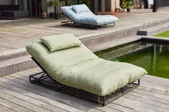 Sale Emma Loungeliege, schwarz/grün, Alu/Sunbrella, 196x125x41 cm, Rückenlehne verstellbar Sunbrella-Gartenmöbel|Gartenliegen