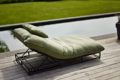 Sale Emma Loungeliege, schwarz/grün, Alu/Sunbrella, 196x125x41 cm, Rückenlehne verstellbar Sunbrella-Gartenmöbel|Gartenliegen