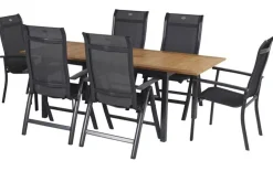 Hot 4er Set Alice Comfort Stapelsessel, xerix/anthrazit, Alu/Textilene, 68x65x107cm Aluminium-Gartenmöbel|Gartenstühle & Gartensessel