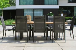 Hot 4er Set Alice Comfort Stapelsessel, xerix/anthrazit, Alu/Textilene, 68x65x107cm Aluminium-Gartenmöbel|Gartenstühle & Gartensessel
