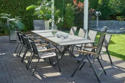 Best Exklusivmodell Xanadu Ausziehtisch, xerix, Alu / Glaskeramik, 220/280 x 100 cm, X-Gestell Gartentische