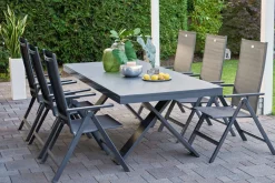 Best Exklusivmodell Xanadu Ausziehtisch, xerix, Alu / Glaskeramik, 220/280 x 100 cm, X-Gestell Gartentische
