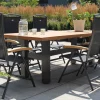 Sale Exklusivmodell, Yasmani/Raffaelo Garten-Essgruppe, xerix, Alu/Teakholz, 240x100cm, 6 Klappstühle Garten-Essgruppen