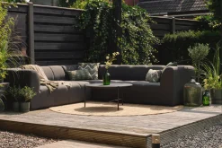 New Finn Ecklounge, schwarz, Aluminium, Sunbrella, 6 Personen, UV-beständig und pflegeleicht Sunbrella-Gartenmöbel