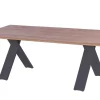 Discount Garten-Essgruppe Xanadu / Aruba Set, xerix/anthrazit, Alu/Teakholz, 6 Stapelsessel, Teakarmlehnen, 220 x 100 cm Garten-Essgruppen