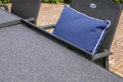 Outlet Garten-Essgruppe, xerix-anthrazit, Alu/HPL, 4x4 Textilen, 260/160x90 cm, 6 Personen Garten-Essgruppen
