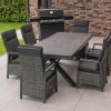 Hot Nova Garten-Essgruppe, 6 Personen, ausziehbar, 220-280cm, Alu/Polyrattan/Glaskeramik Garten-Essgruppen