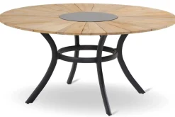 Sale Provence Esstisch, xerix/natur, Alu/Teak, Ø150cm, inkl. Eiskühler Gartentische