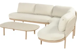 Outlet Shades of Colour Bilbao Gartenlounge, cappuccino/beige, Alu/Polyester/Rope-Geflecht, inkl. Polster Gartenlounge|Aluminium-Gartenmöbel