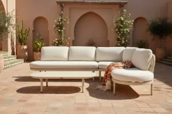 Outlet Shades of Colour Bilbao Gartenlounge, sand/beige, Alu/Polyester/Rope-Geflecht, inkl. Polster Gartenlounge|Aluminium-Gartenmöbel