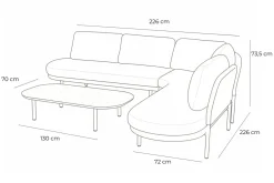 Outlet Shades of Colour Bilbao Gartenlounge, sand/beige, Alu/Polyester/Rope-Geflecht, inkl. Polster Gartenlounge|Aluminium-Gartenmöbel
