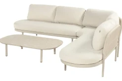 Outlet Shades of Colour Bilbao Gartenlounge, sand/beige, Alu/Polyester/Rope-Geflecht, inkl. Polster Gartenlounge|Aluminium-Gartenmöbel