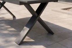 New Sondermodell Xanadu / Alice Comfort Garten-Essgruppe, xerix/anthrazit, Alu/Glaskeramik, 8 Klappstühle, 220/280x100cm Garten-Essgruppen