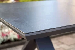 Sale Sondermodell Xanadu / Aruba Garten-Essgruppe, xerix/anthrazit, Alu/Glaskeramik, 10 Klappstühle, 220/280x100cm Garten-Essgruppen