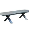 Best Sondermodell Xanadu / Primo Garten-Essgruppe, xerix/natur, Alu/Teak/Glaskeramik, 10 Klappstühle, 220/280x100cm, X-Gestell, Teak Armlehnen Garten-Essgruppen|Aluminium-Gartenmöbel
