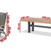 Hot Sondermodell Yasmani/Da Vinci Garten-Essgruppe, xerix, Alu/Teakholz, 240x100cm, 8 Klappstühle Garten-Essgruppen