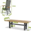 Hot Sondermodell Yasmani / Primo Garten-Essgruppe, xerix/natur, Alu/Teak/Glaskeramik, 6 Klappstühle, 240x100cm, Teak Armlehnen Garten-Essgruppen|Aluminium-Gartenmöbel