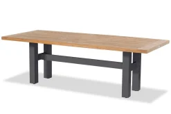Hot Sondermodell Yasmani / Primo Garten-Essgruppe, xerix/natur, Alu/Teak/Glaskeramik, 6 Klappstühle, 240x100cm, Teak Armlehnen Garten-Essgruppen|Aluminium-Gartenmöbel