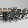 Hot Sondermodell Yasmani/Alice Comfort Garten-Essgruppe, xerix, Alu/Teakholz, 240x100cm, 8 Klappstühle Garten-Essgruppen