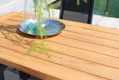Outlet Sondermodell Yasmani/Alice Comfort Garten-Essgruppe, xerix, Alu/Teakholz, 240x100cm, 6 Stapelsessel Garten-Essgruppen|Aluminium-Gartenmöbel