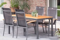 Best South Wales Ausziehtisch, xerix/natur, Alu/Teak, 150/210x90cm, mit Synchronauszug Gartentische