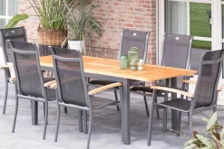 Best South Wales Ausziehtisch, xerix/natur, Alu/Teak, 150/210x90cm, mit Synchronauszug Gartentische