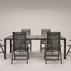 Tanger/Alice Comfort Garten-Essgruppe, xerix/grey wood, Aluminium/Keramik, 228x105cm, 6 Klappstühle Garten-Essgruppen|Aluminium-Gartenmöbel