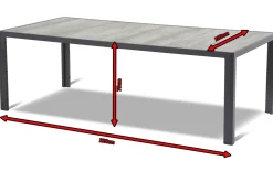 Discount Tanger Esstisch,xerix/grey wood, Aluminium/Keramik, 228x105cm Gartentische
