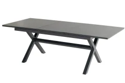 Online Xanadu / Alice Garten-Essgruppe, xerix, Alu/Textilene/Glaskeramik, 4 Stapelsessel, 2 Klappstühle, 160/220x100cm Garten-Essgruppen|Aluminium-Gartenmöbel