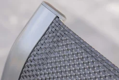 Clearance Xanadu / Alice Garten-Essgruppe, xerix/schwarz, Alu/Teakholz, 4x4 Textilen, 6 Klappstühle, 220x100cm Garten-Essgruppen|Aluminium-Gartenmöbel
