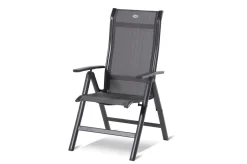 Clearance Xanadu / Alice Garten-Essgruppe, xerix, Alu/Textilene/Glaskeramik, 6 Stapelsessel, 2 Klappstühle, 160/220x100cm Garten-Essgruppen|Aluminium-Gartenmöbel